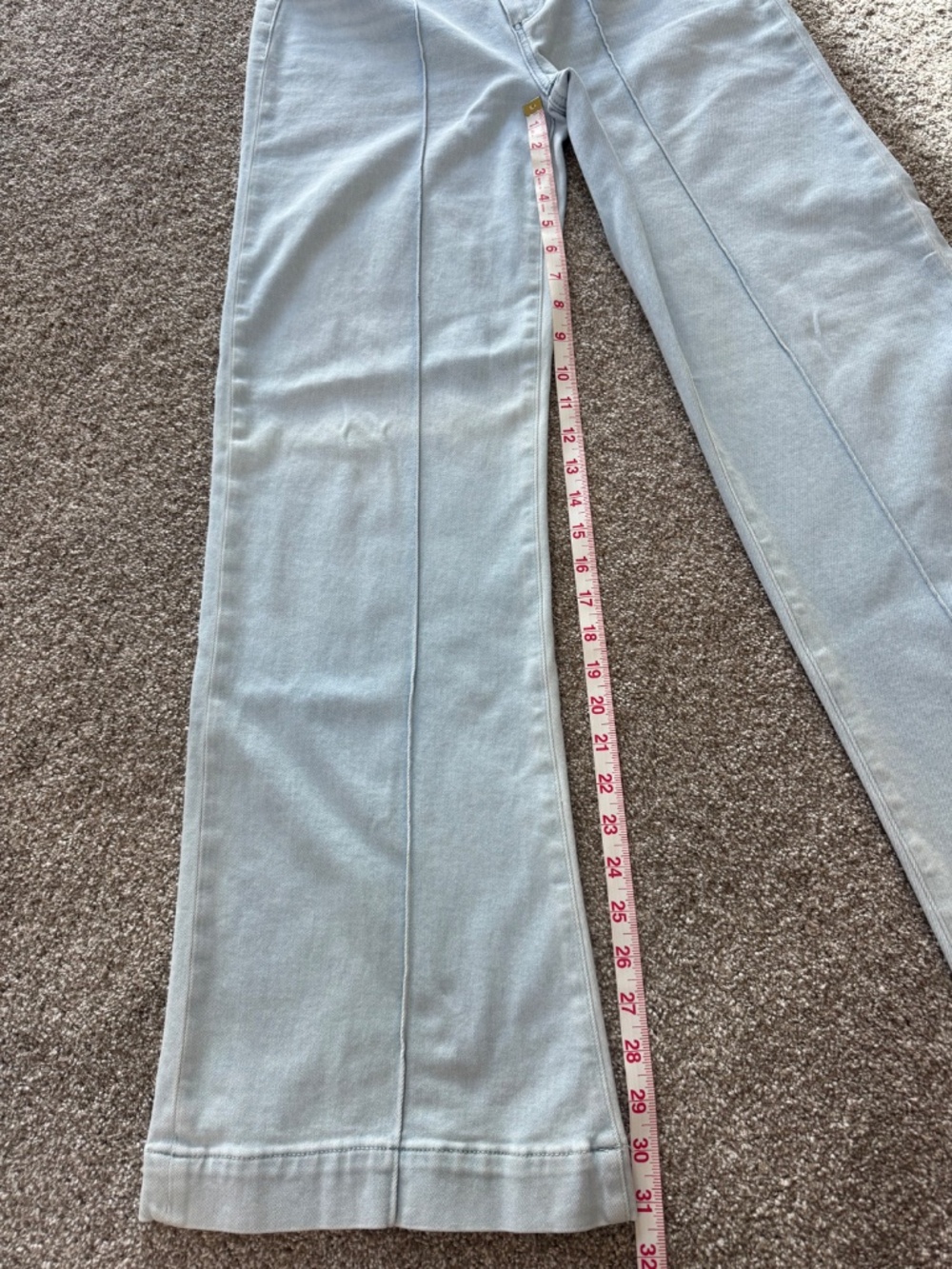 PAIGE Light Blue High-Rise Wide Leg Jeans - Picture 9 of 10